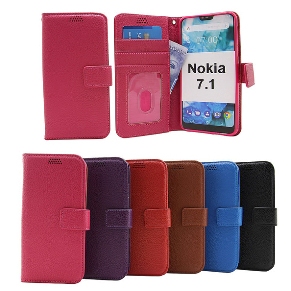 New Standcase Wallet Nokia 7.1 Röd
