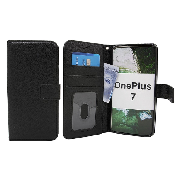 New Standcase Wallet OnePlus 7 Svart