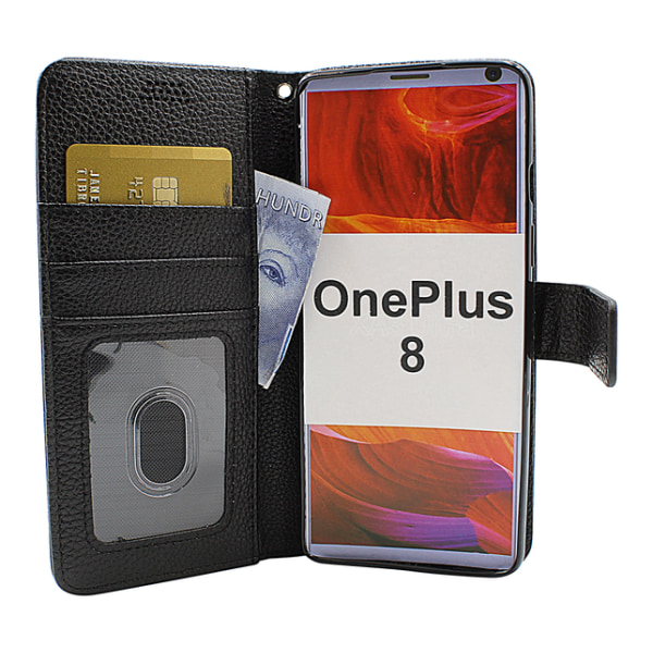 New Standcase Wallet OnePlus 8 Svart