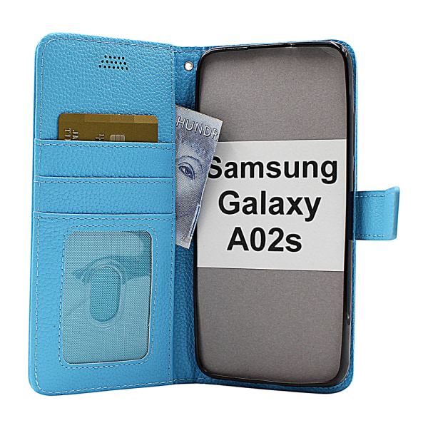 New Standcase Wallet Samsung Galaxy A02s (A025G/DS) Ljusblå