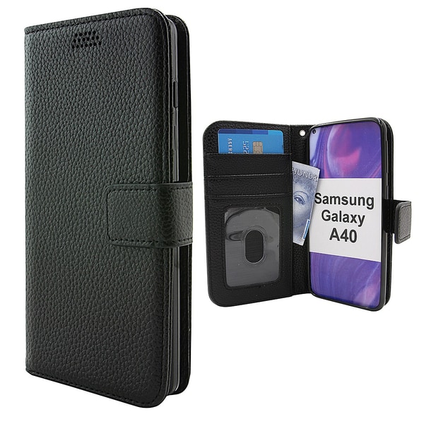 New Standcase Wallet Samsung Galaxy A40 (A405FN/DS) Blå