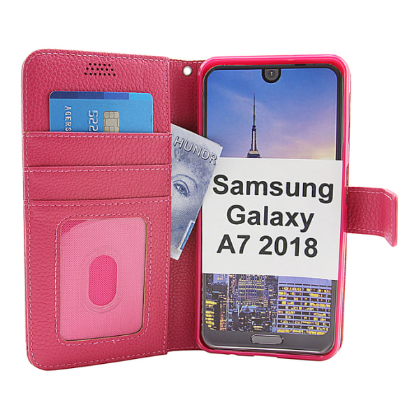 New Standcase Wallet Samsung Galaxy A7 2018 (A750FN/DS) Röd