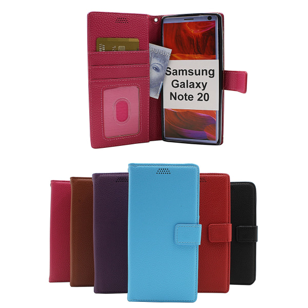 New Standcase Wallet Samsung Galaxy Note 20 5G Ljusblå