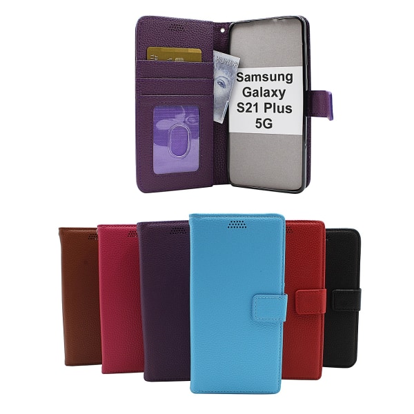 New Standcase Wallet Samsung Galaxy S21 Plus 5G (G996B) Röd
