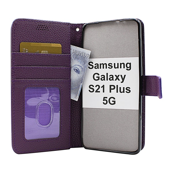 New Standcase Wallet Samsung Galaxy S21 Plus 5G (G996B) Ljusblå