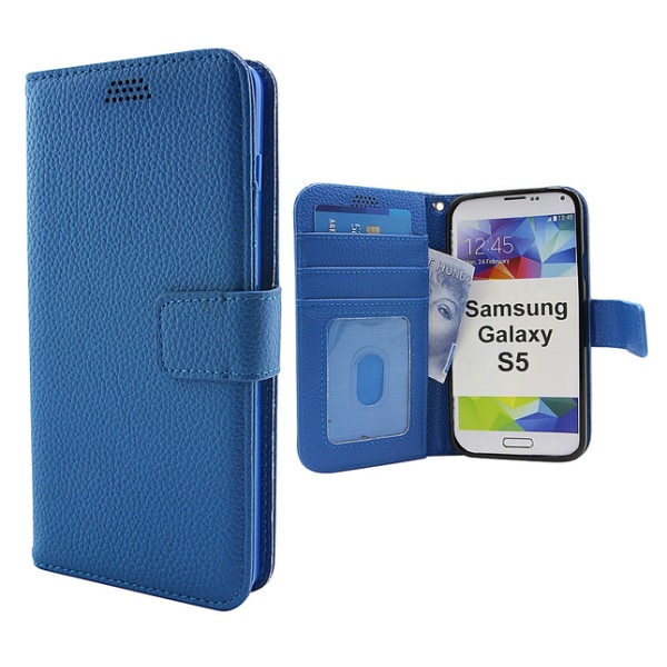 New Standcase Wallet Samsung Galaxy S5 (G900F/G903F) Ljusblå