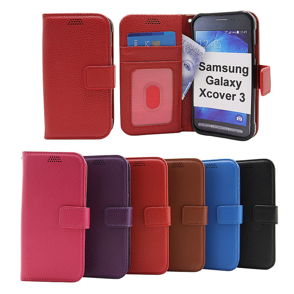 New Standcase Wallet Samsung Galaxy Xcover 3 (SM-G388F) Hotpink