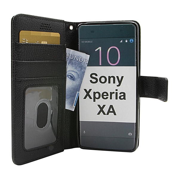 New Standcase Wallet Sony Xperia XA (F3111) (Svart) Ljusblå