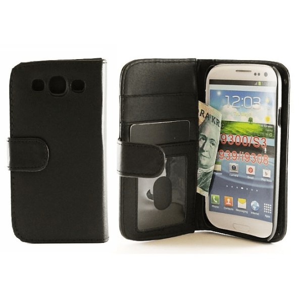 Plånboksfodral med 3 fickor Samsung Galaxy S3 (i9300) Svart