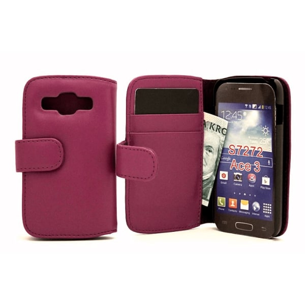 Plånboksfodral Samsung Galaxy Ace 3 (s7275) Ljusrosa