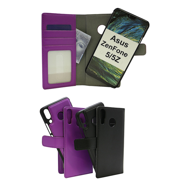 Skimblocker Magnet Wallet Asus ZenFone 5 (ZE620KL) Svart