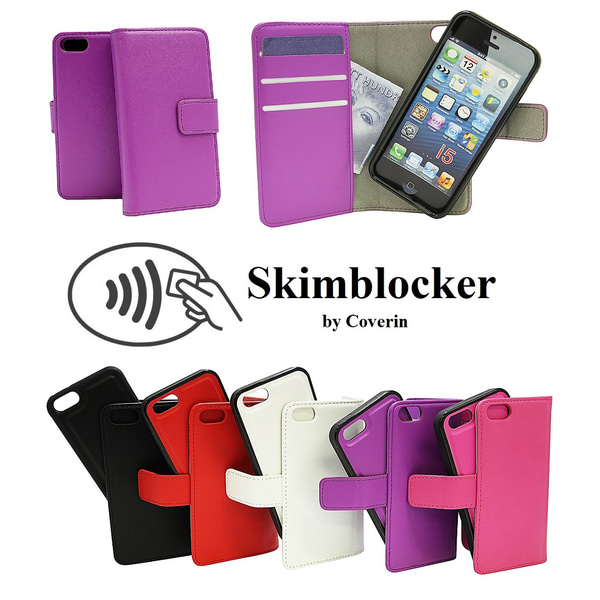 Skimblocker Magnet Wallet iPhone 5/5s/SE Svart
