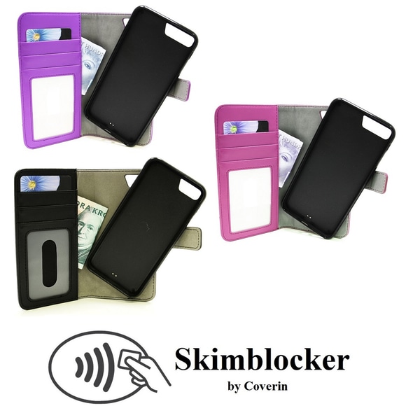 Skimblocker Magnet Wallet iPhone 7 Plus Hotpink
