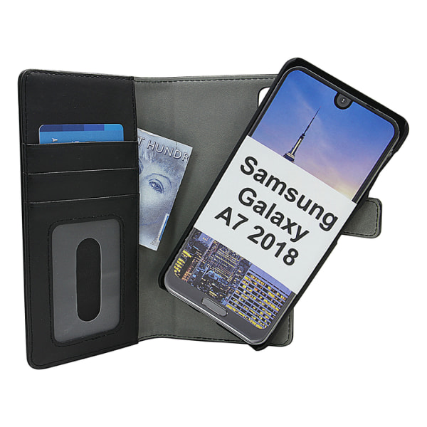 Skimblocker Magnet Wallet Samsung Galaxy A7 2018 (A750FN/DS) Grön