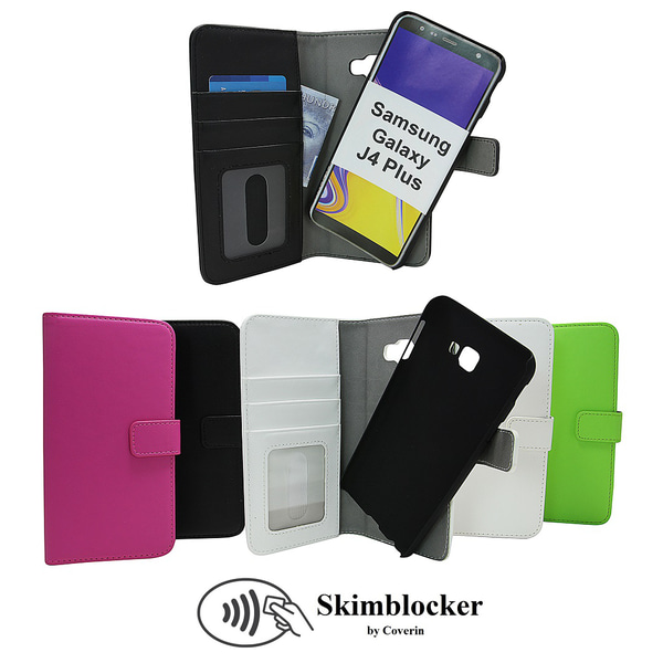 Skimblocker Magnet Wallet Samsung Galaxy J4 Plus (J415FN/DS) Vit