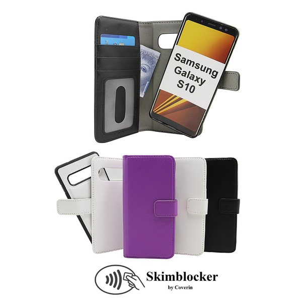 Skimblocker Magnet Wallet Samsung Galaxy S10 Svart