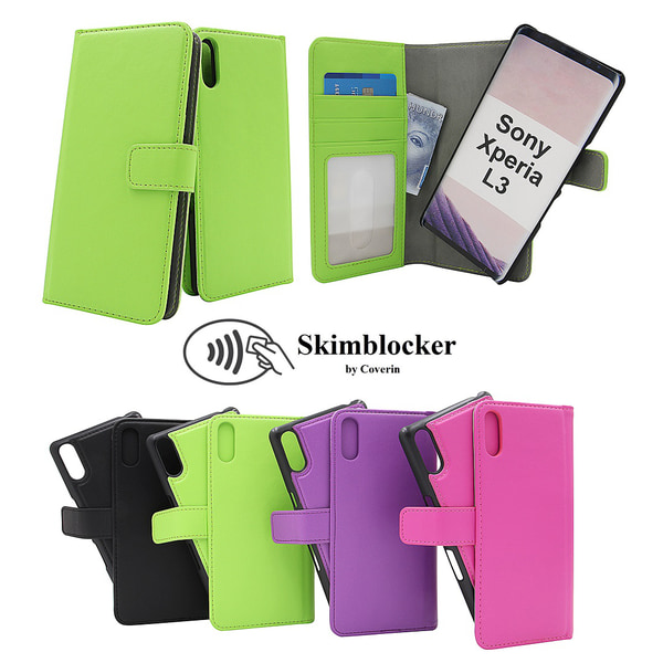 Skimblocker Magnet Wallet Sony Xperia L3 Hotpink