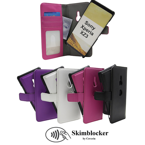 Skimblocker Magnet Wallet Sony Xperia XZ3 Lila