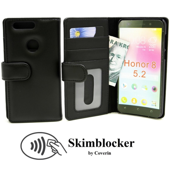 Skimblocker Plånboksfodral Huawei Honor 8 Svart
