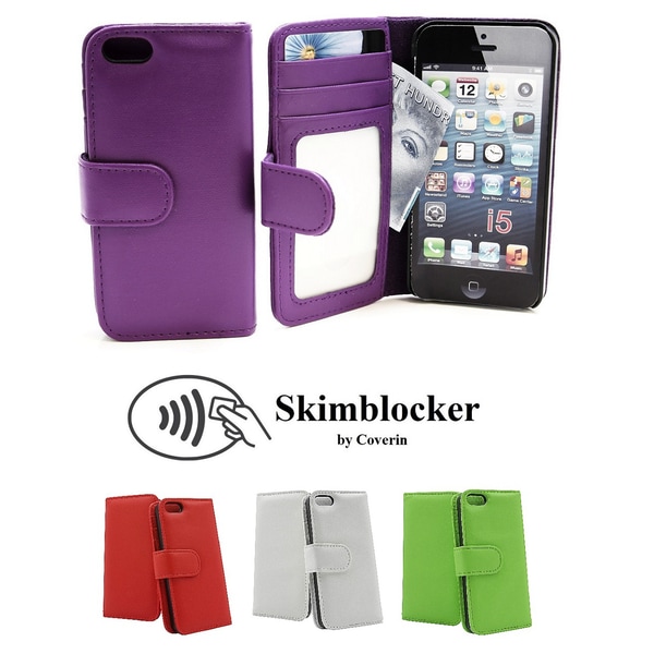 Skimblocker Plånboksfodral iPhone 5/5s/SE Ljusrosa