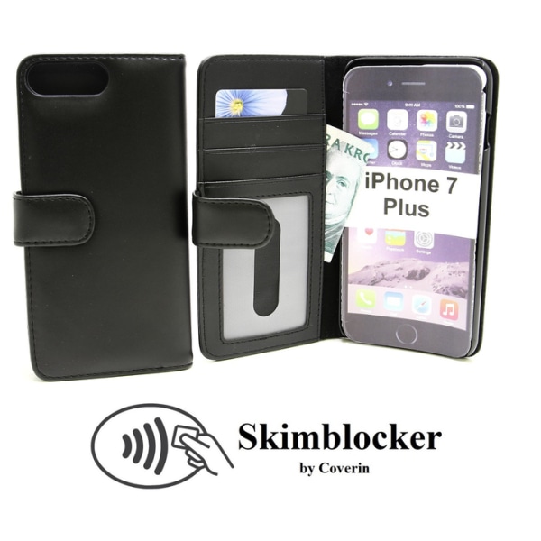 Skimblocker Plånboksfodral iPhone 7 Plus Svart