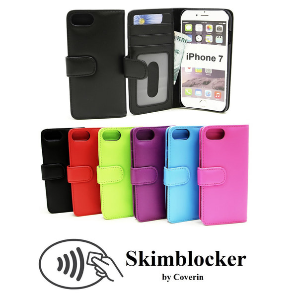 Skimblocker Plånboksfodral iPhone 7 Grön G643