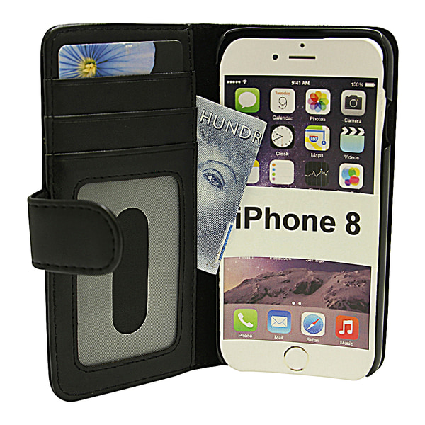 Skimblocker Plånboksfodral iPhone 8 Hotpink