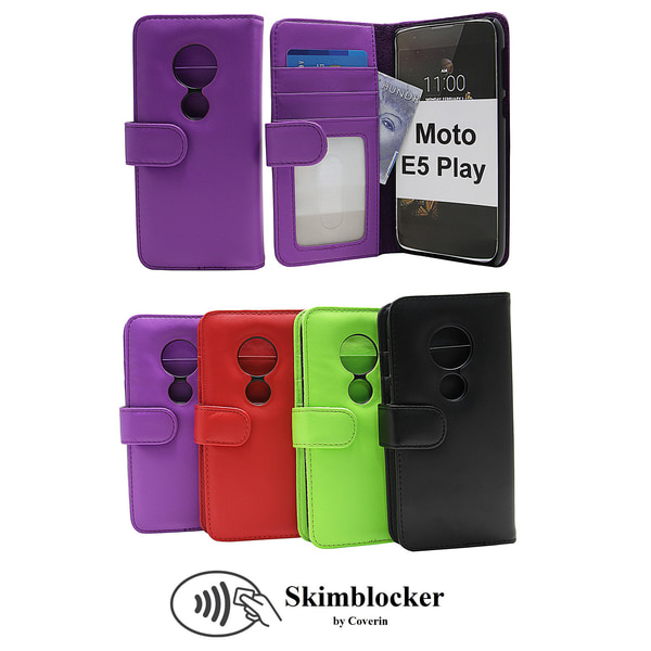 Skimblocker Plånboksfodral Motorola Moto E5 Play Lila