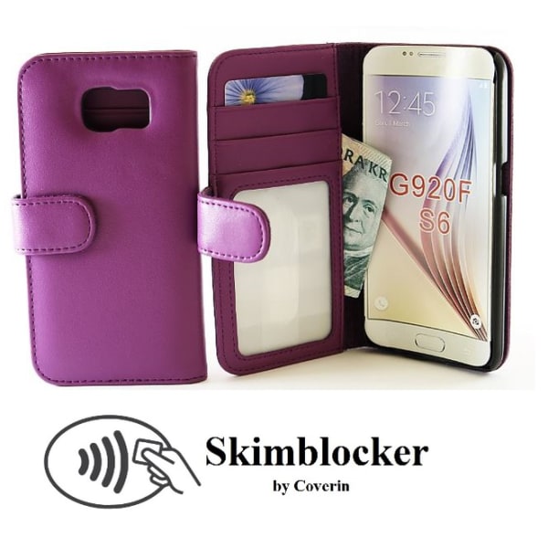 Skimblocker Plånboksfodral Samsung Galaxy S6 (SM-G920F) Ljusblå
