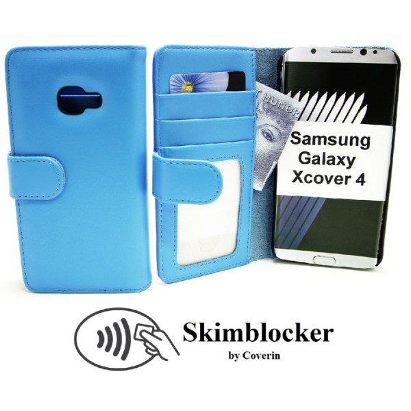 Skimblocker Plånboksfodral Samsung Galaxy Xcover 4 Hotpink