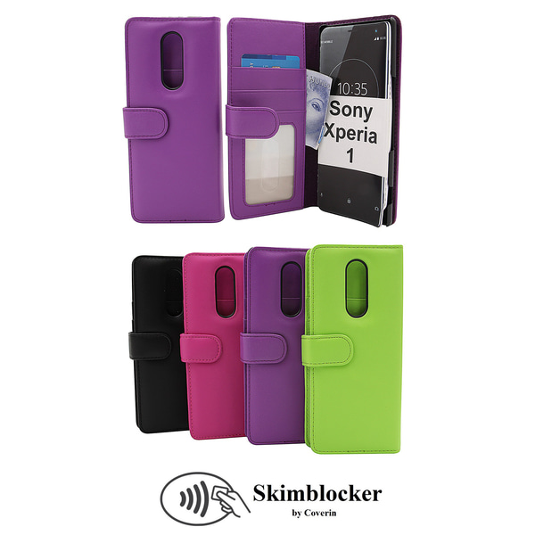 Skimblocker Plånboksfodral Sony Xperia 1 (J9110) Lila