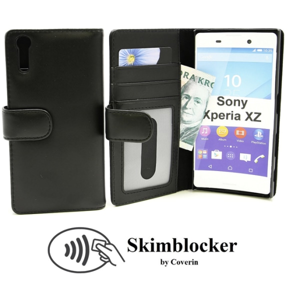 Skimblocker Plånboksfodral Sony Xperia XZ/XZs (F8331/G8231) Svart