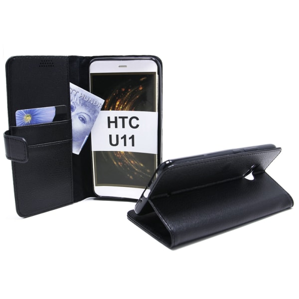 Standcase Wallet HTC U11 Blå