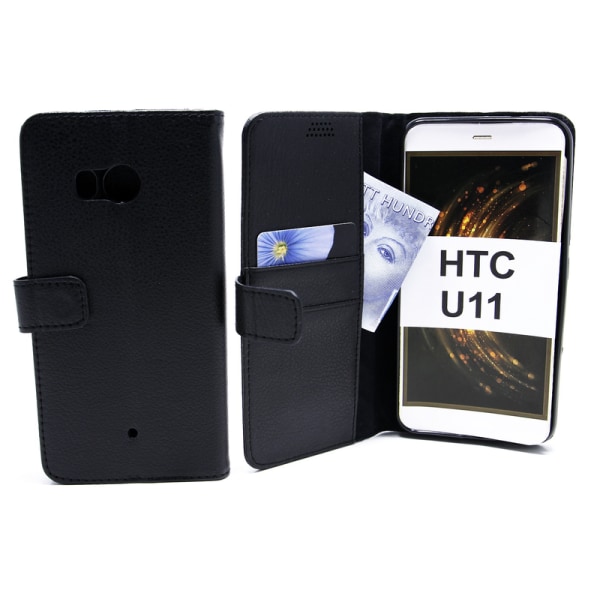 Standcase Wallet HTC U11 Blå