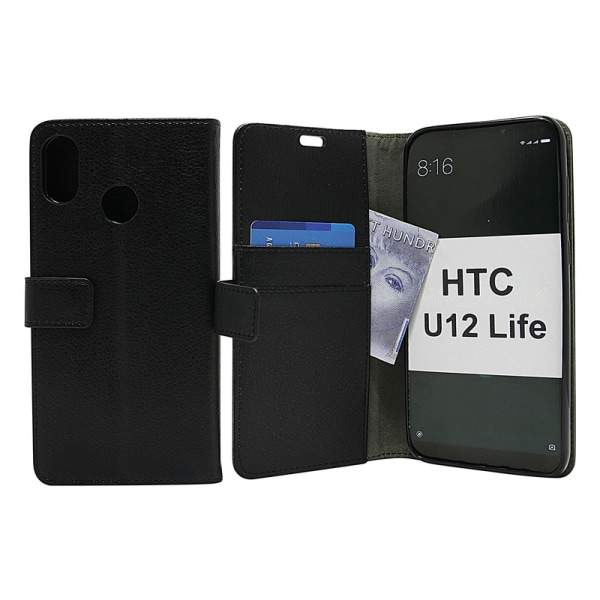 Standcase Wallet HTC U12 Life Svart
