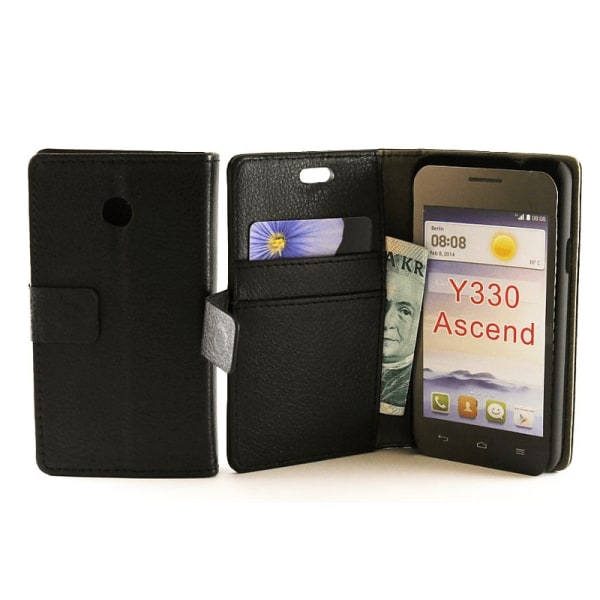 Standcase wallet Huawei Ascend Y330 Svart