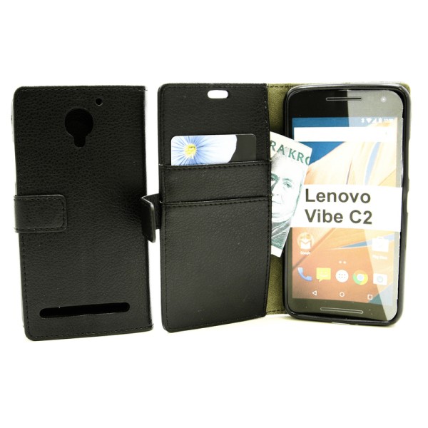 Standcase Wallet Lenovo C2 / Lenovo Vibe C2 Svart