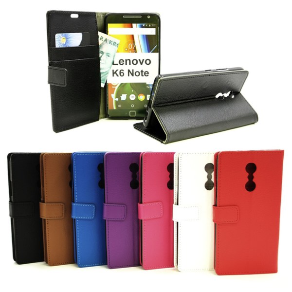 Standcase Wallet Lenovo K6 Note Svart