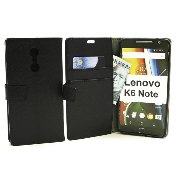 Standcase Wallet Lenovo K6 Note Svart