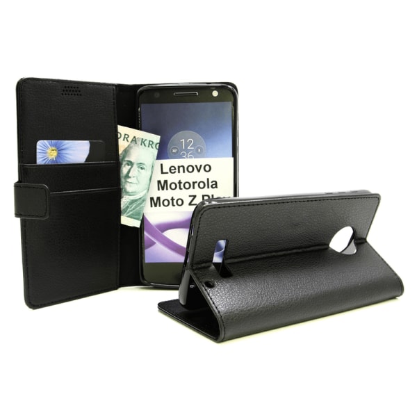 Standcase Wallet Lenovo Motorola Moto Z Play Svart