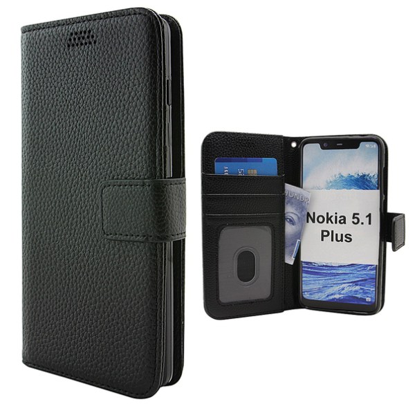 Standcase Wallet Nokia 5.1 Plus Blå