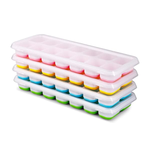 Isformar - 4-pack med lock, 14 silikonisformar, hemgjorda isformar