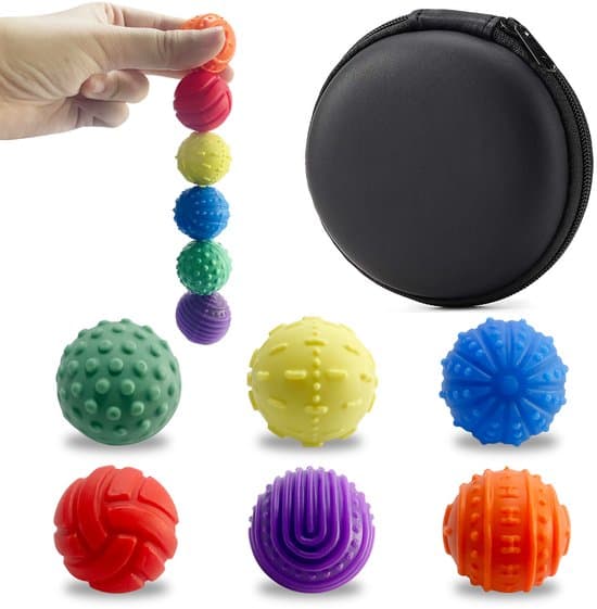 Magnetiska Sensoriska Uppfriskningsbollar - 6-pack med Viktade Stressreducerande Leksaker i Silikon