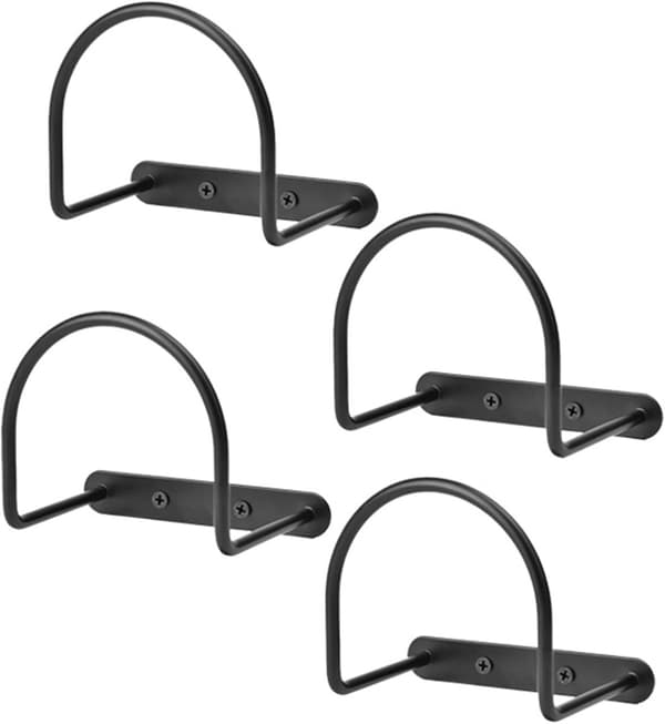 Hatthylla - Hållare för hattar - Hattdisplay - Robust metallkonstruktion - 4 krokar - Svart