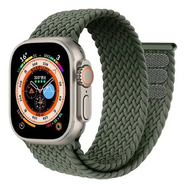 Flätat Solo Loop-band för Apple Watch Ultra 49mm 45mm 41mm 44mm 40mm 42mm Armband iWatch Serie 9 7 SE 8 6 5 4 3 Band AGr AGr AGr 38 40 41mm-S