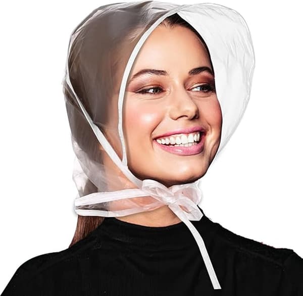 2-pack regnhattar för kvinnor med visir - transparent - vattentäta regnhattar i plast - extra tjocka