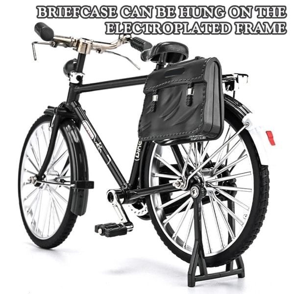 Retro Cykelmodell Kit, Miniatyr Metall Ornament för Konstsamling, Leksaker för Barn - Perfekt Svart (DIY)