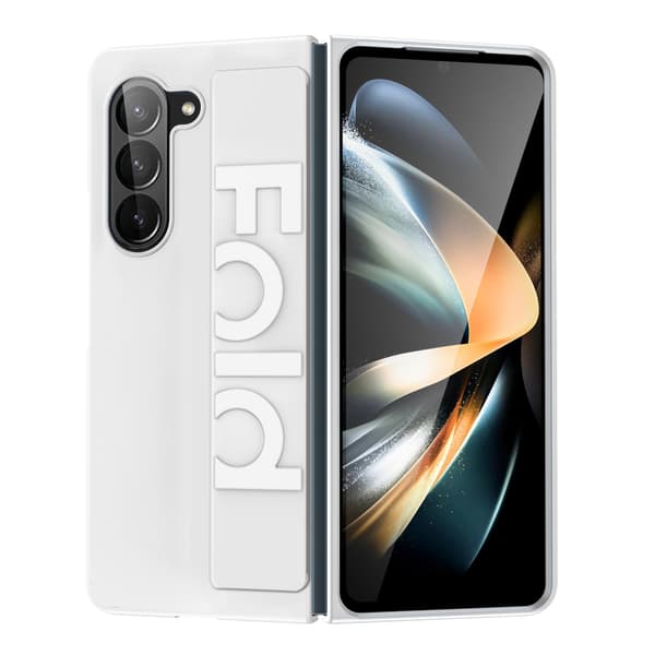 Galaxy Z Fold 4 Elastiskt Armbandsfodral, Flipskydd och Fallskydd (Vit) z fold4