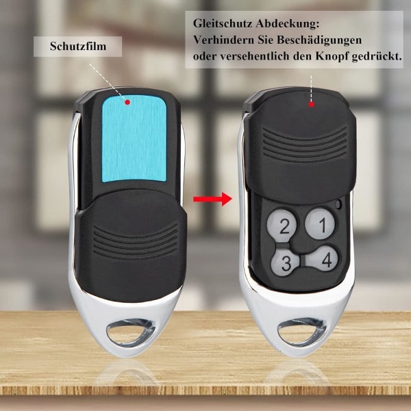 Normstahl Crawford EA433 2KS/4KS Handhållen Sändare - 2-pack - 433.92 MHz Rullande Kod Fjärrkontroll