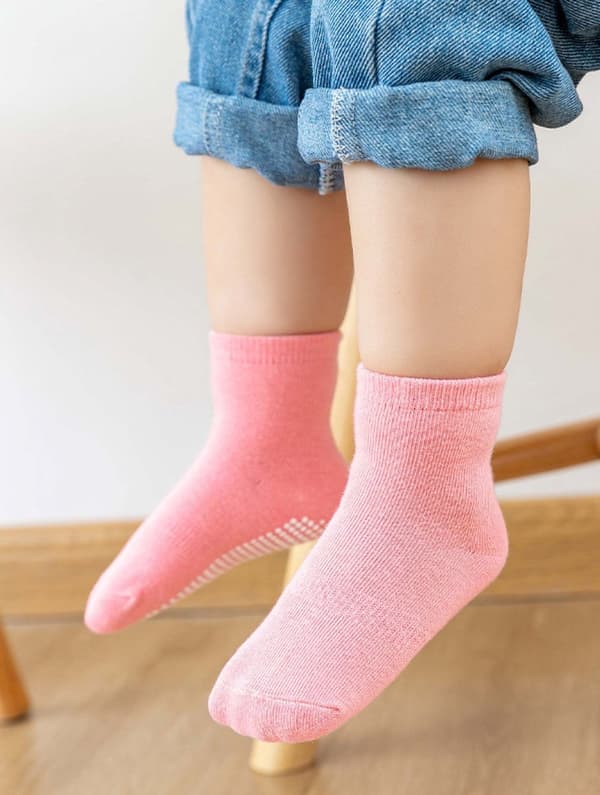 6 par - Halkfria babysockor - Storlek L (3-5 år) - Halkfria babysockor